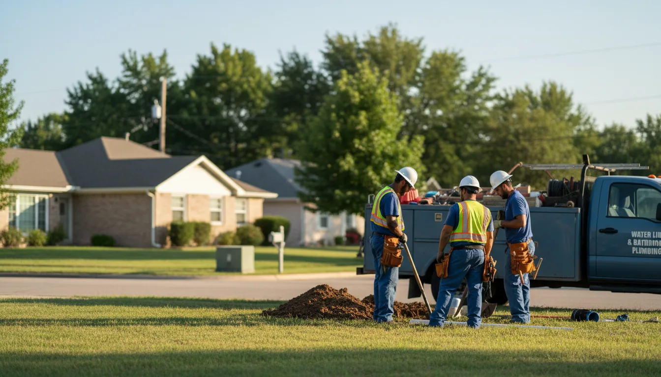 Residential water line and bathroom plumbing service in Crowder, MS